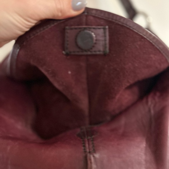 Vintage Y2K Cara hobo Dark Tigers Blood Red Leather Crescent Shape Shoulder Bag - Picture 6 of 15